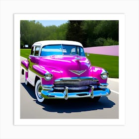 Pink Chevrolet 1 Art Print