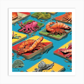 Game Of Shrimp Art Print