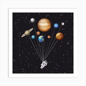 Space Traveller Square Art Print