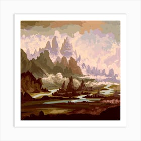 Landscape Painting Vincent Van Gogh Art Print