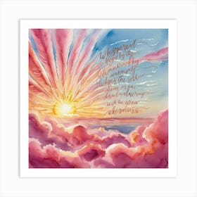 Watercolor Of A Sunrise Art Print