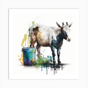 Goat In A Bucket Art Print