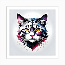 Cat Head Art Print