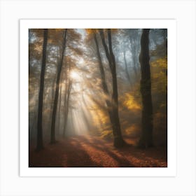 Sunrise In The Forest Art Print