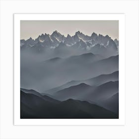 Taiwan Mountain Range Art Print