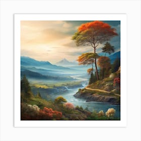 Landscape Painting 4 Art Print