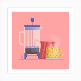 Cafetiere Coffee Square Art Print