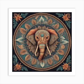 Elephant Mandala Art Print