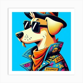 Dog In A Hat Art Print