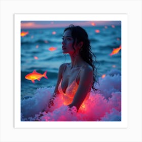 Pink Fish In The Ocean Art Print