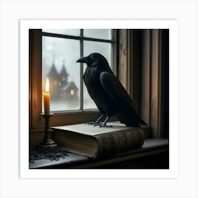 Raven By The Window Art Print