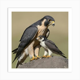 Default An American Peregrine Falcon Feeding Its Young 0 1 Art Print