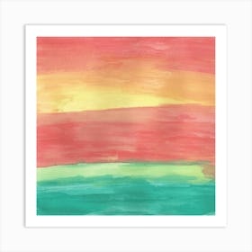 Abstract Watercolor Sunrise Art Print