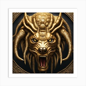 Golden Demon Head Art Print