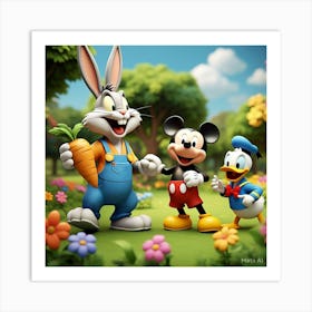 Mickey Mouse And Friends 2 Art Print