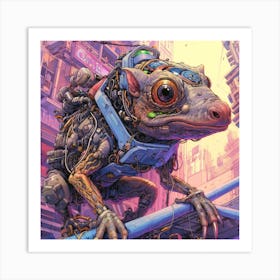 Robot Lizard Art Print