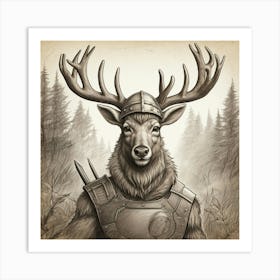 Viking Deer Art Print