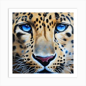 Leopard With Blue Eyes Art Print