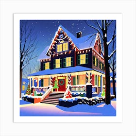 Christmas Decorated Home Outside (64) Art Print