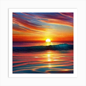 Sunset In The Ocean 15 Art Print