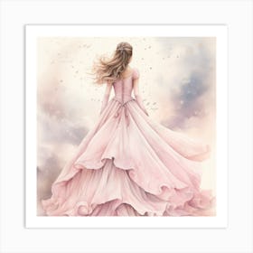 Princess In A Pink Dress Art Print