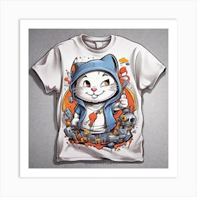 Cat T-Shirt Art Print