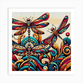 Dragonflies 4 Art Print