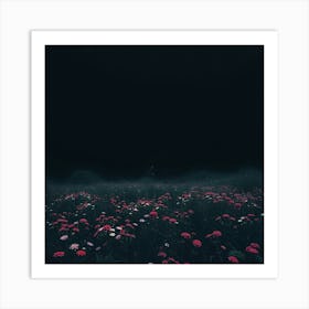 Dark Field Of Flowers Art Print