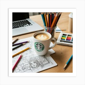 Starbucks Coffee Art Print