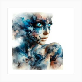 Woman With Blue Eyes Art Print