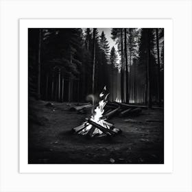 Campfire In The Woods 9 Art Print