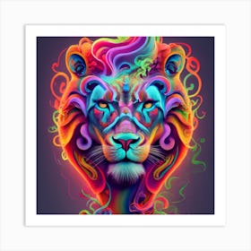 Psychedelic Lion Art Print