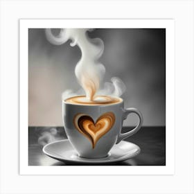 Coffee Cup With Heart 12 Art Print