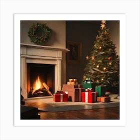 Christmas Tree With Presents 26 Art Print