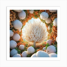 Frame Created From Daikon On Edges And Nothing In Middle Ultra Hd Realistic Vivid Colors Highly (5) Art Print