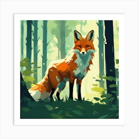 Fox In The Woods 15 Art Print