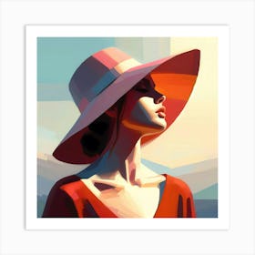 Portrait Of A Woman In A Hat 8 Art Print