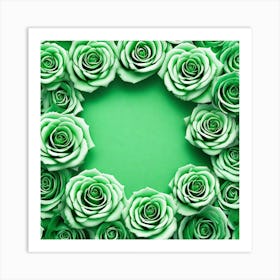 Green Roses 17 Art Print