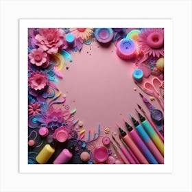 Colorful Craft Supplies Art Print