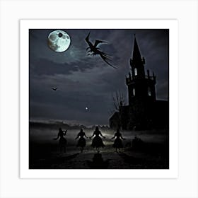 Witches At Night Art Print