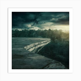 Cliff Overlooking A Forest Art Print