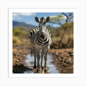 Zebra In The Savannah 2 Art Print