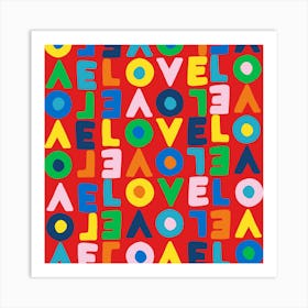 Colourful abstract love poster 1 Art Print