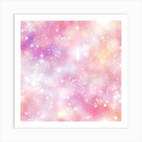 Pink And White Glitter Background 1 Art Print