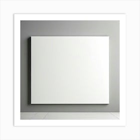 Mock Up Blank Canvas White Pristine Pure Wall Mounted Empty Unmarked Minimalist Space P (3) Art Print