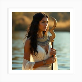 Flux Dev A Regal Female Figure Reminiscent Of An Ancient Egypt 0 Art Print