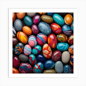 Colorful Marbled Eggs Art Print