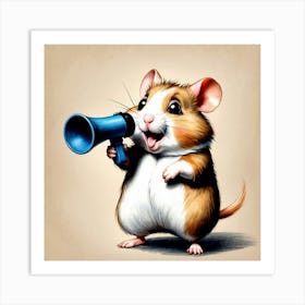 Hamster With Megaphone Art Print