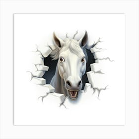 Horse Head Through A Hole Art Print