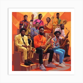 Afrobeats Band Retro- Instrumental Collection Art Print